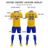 Custom Gold Classic Striped Personalized Soccer Tops/Sets Jersey