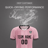 Custom Light Pink Classic Striped Personalized Soccer Tops/Sets Jersey