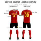 Custom Red Classic Striped Personalized Soccer Tops/Sets Jersey