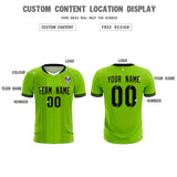 Custom Neon Green Classic Striped Personalized Soccer Tops/Sets Jersey