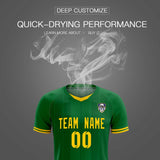 Custom Kelly Green Classic Striped Personalized Soccer Tops/Sets Jersey
