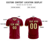 Custom Crimson Classic Striped Personalized Soccer Tops/Sets Jersey