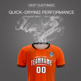 Custom Orange Classic Striped Personalized Soccer Tops/Sets Jersey