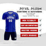 Custom Royal Classic Striped Personalized Soccer Tops/Sets Jersey
