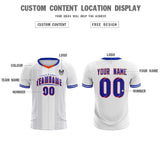 Custom White Classic Striped Personalized Soccer Tops/Sets Jersey