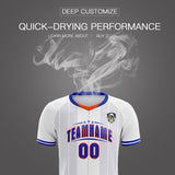 Custom White Classic Striped Personalized Soccer Tops/Sets Jersey