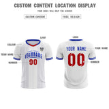 Custom White Classic Striped Personalized Soccer Tops/Sets Jersey