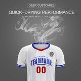Custom White Classic Striped Personalized Soccer Tops/Sets Jersey