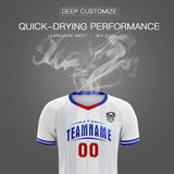 Custom White Classic Striped Personalized Soccer Tops/Sets Jersey