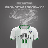 Custom White Classic Striped Personalized Soccer Tops/Sets Jersey