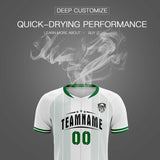Custom White Classic Striped Personalized Soccer Tops/Sets Jersey