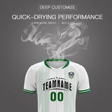 Custom White Classic Striped Personalized Soccer Tops/Sets Jersey