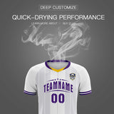 Custom White Classic Striped Personalized Soccer Tops/Sets Jersey