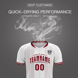 Custom White Classic Striped Personalized Soccer Tops/Sets Jersey