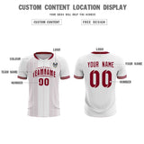Custom White Classic Striped Personalized Soccer Tops/Sets Jersey