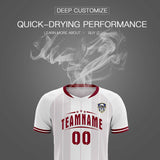 Custom White Classic Striped Personalized Soccer Tops/Sets Jersey