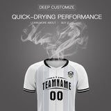 Custom White Classic Striped Personalized Soccer Tops/Sets Jersey