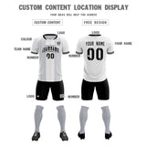Custom White Classic Striped Personalized Soccer Tops/Sets Jersey