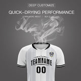 Custom White Classic Striped Personalized Soccer Tops/Sets Jersey