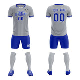 Custom Gray Classic Striped Personalized Soccer Tops/Sets Jersey