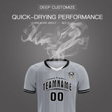 Custom Gray Classic Striped Personalized Soccer Tops/Sets Jersey