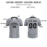 Custom Gray Classic Striped Personalized Soccer Tops/Sets Jersey