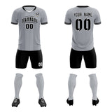 Custom Gray Classic Striped Personalized Soccer Tops/Sets Jersey