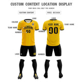 Custom Gold Classic Striped Personalized Soccer Tops/Sets Jersey