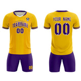Custom Gold Classic Striped Personalized Soccer Tops/Sets Jersey