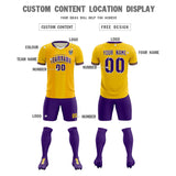 Custom Gold Classic Striped Personalized Soccer Tops/Sets Jersey