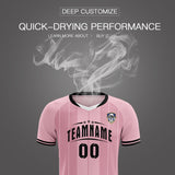 Custom Light Pink Classic Striped Personalized Soccer Tops/Sets Jersey