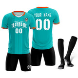 Custom Green Classic Striped Personalized Soccer Tops/Sets Jersey