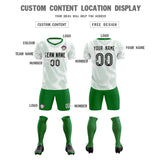 Custom White Kelly Green Training Uniform For Men Soccer Sets Jersey