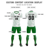 Custom White Kelly Green Training Uniform For Men Soccer Sets Jersey