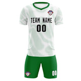 Custom White Kelly Green Training Uniform For Men Soccer Sets Jersey