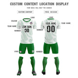Custom White Kelly Green Training Uniform For Men Soccer Sets Jersey