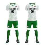 Custom White Kelly Green Training Uniform For Men Soccer Sets Jersey