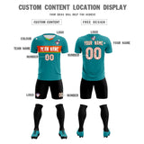 Custom Aqua Classic Sports Sets Soccer Shirt Jersey