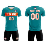 Custom Aqua Classic Sports Sets Soccer Shirt Jersey