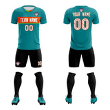 Custom Aqua Classic Sports Sets Soccer Shirt Jersey