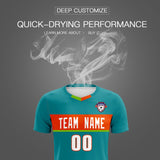Custom Aqua Classic Sports Sets Soccer Shirt Jersey