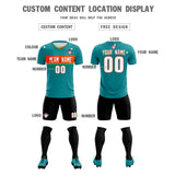 Custom Aqua Classic Sports Sets Soccer Shirt Jersey