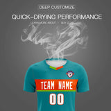 Custom Aqua Classic Sports Sets Soccer Shirt Jersey