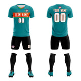 Custom Aqua Classic Sports Sets Soccer Shirt Jersey