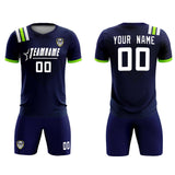 Custom Navy Striped Sportswear Soccer Tops/Sets Jersey For Adults