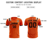 Custom Orange Striped Sportswear Soccer Tops/Sets Jersey For Adults