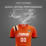 Custom Orange Striped Sportswear Soccer Tops/Sets Jersey For Adults