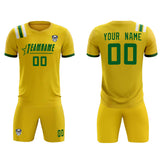 Custom Gold Striped Sportswear Soccer Tops/Sets Jersey For Adults