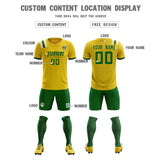 Custom Gold Striped Sportswear Soccer Tops/Sets Jersey For Adults