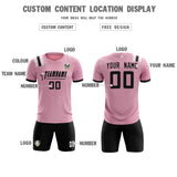 Custom Pink Striped Sportswear Soccer Tops/Sets Jersey For Adults